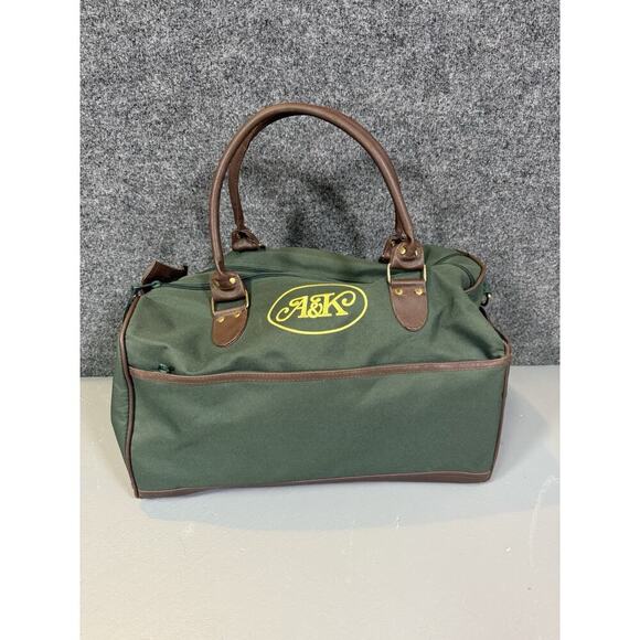 A&K- Abercrombie & Kent luxury travel Green Canvas duffle Bag EMBROIDERED - Picture 2 of 7